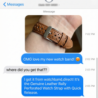 Thumbnail for Genuine Leather Rally Perforated Watch Strap with Quick Release - iMessage Chat