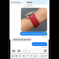 Thumbnail for Colored Stitch Perforated Genuine Leather Racing Quick-Release Watchband - iMessage Chat