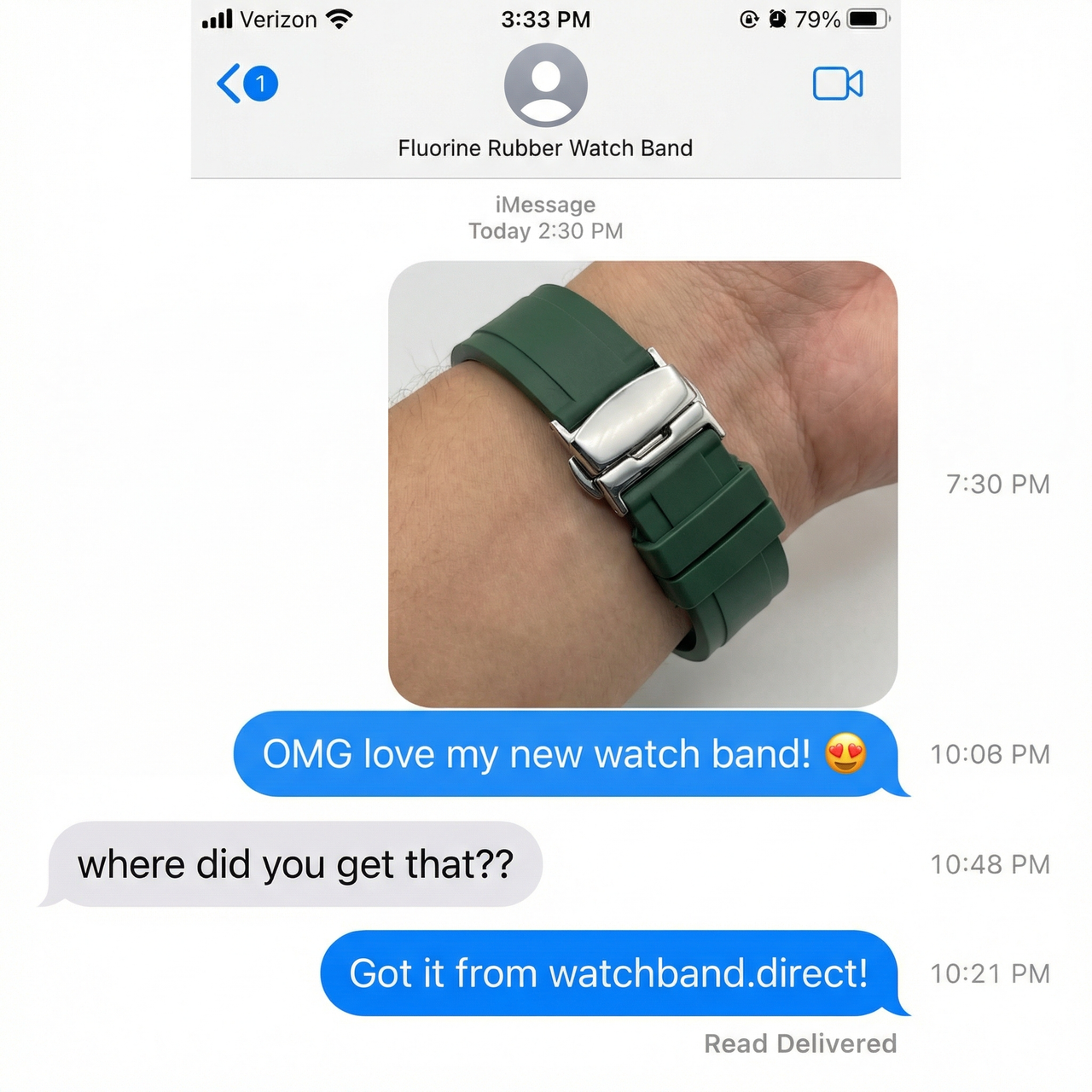 Fluorine Rubber Watch Band - iMessage Chat