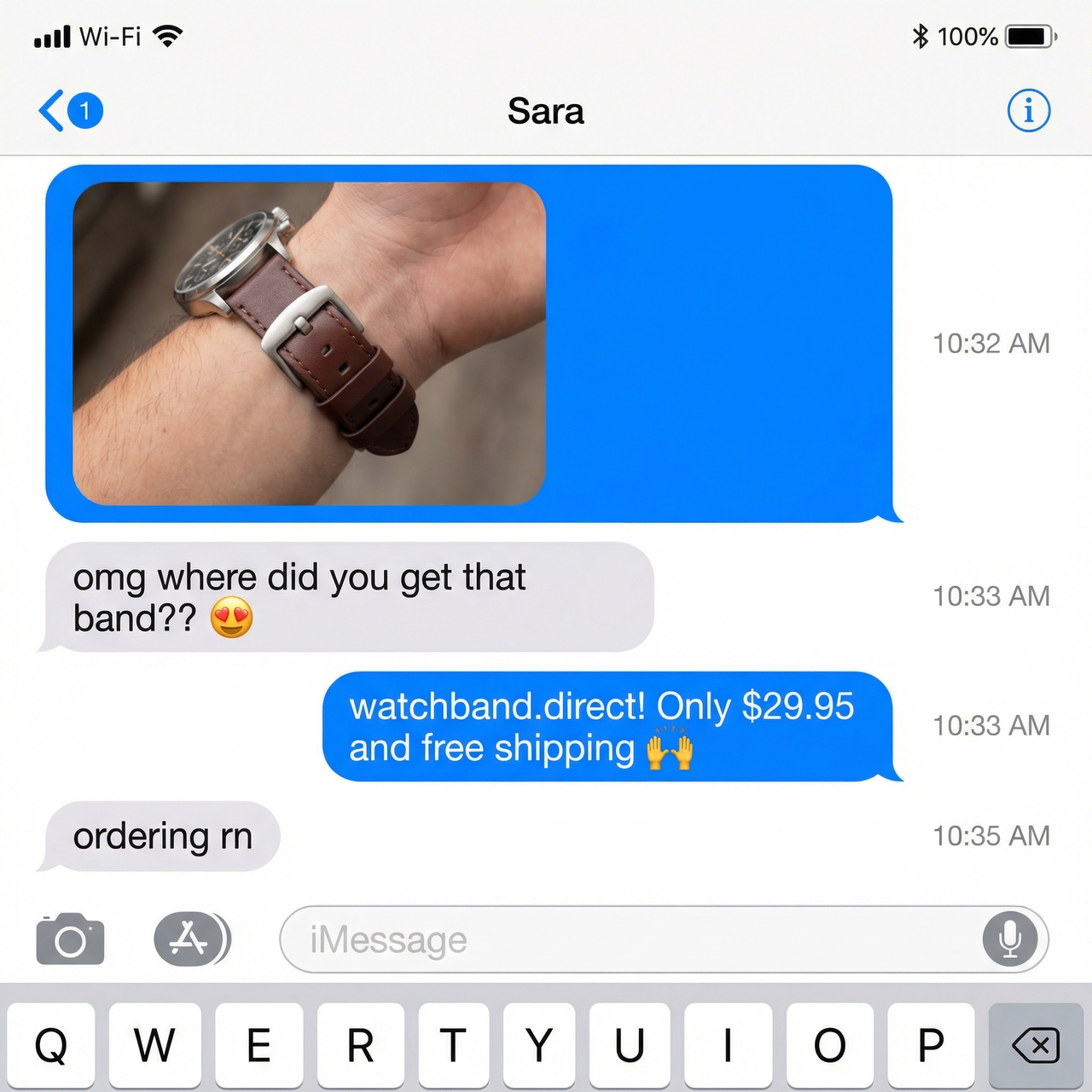 Colorful Leather Watchband - Imessage Chat