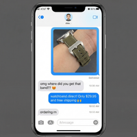 Thumbnail for Matte Leather Watch Band - Imessage Chat