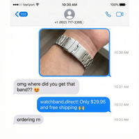 Thumbnail for Classic Oyster Stainless Steel Flip Lock Buckle Strap - Imessage Chat