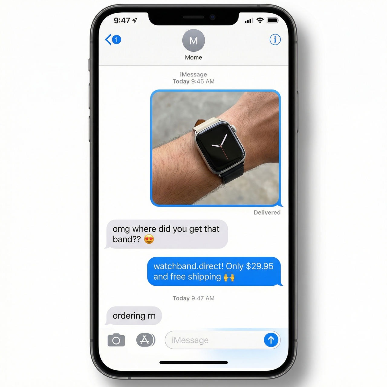 Duo-Color Leather Strap for Apple Watch - Imessage Chat