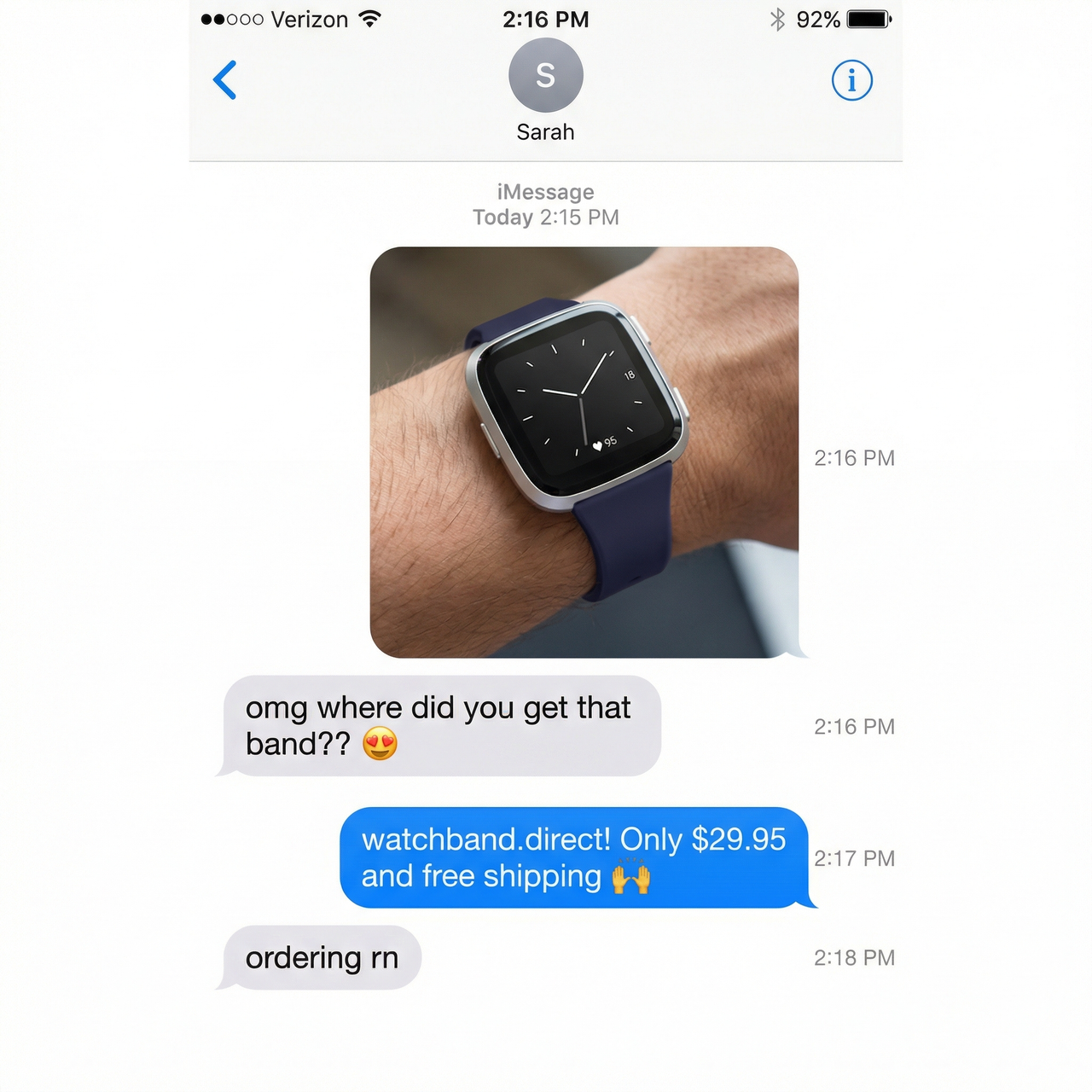 Slim Classic Design Band for Fitbit Versa 2 - Imessage Chat