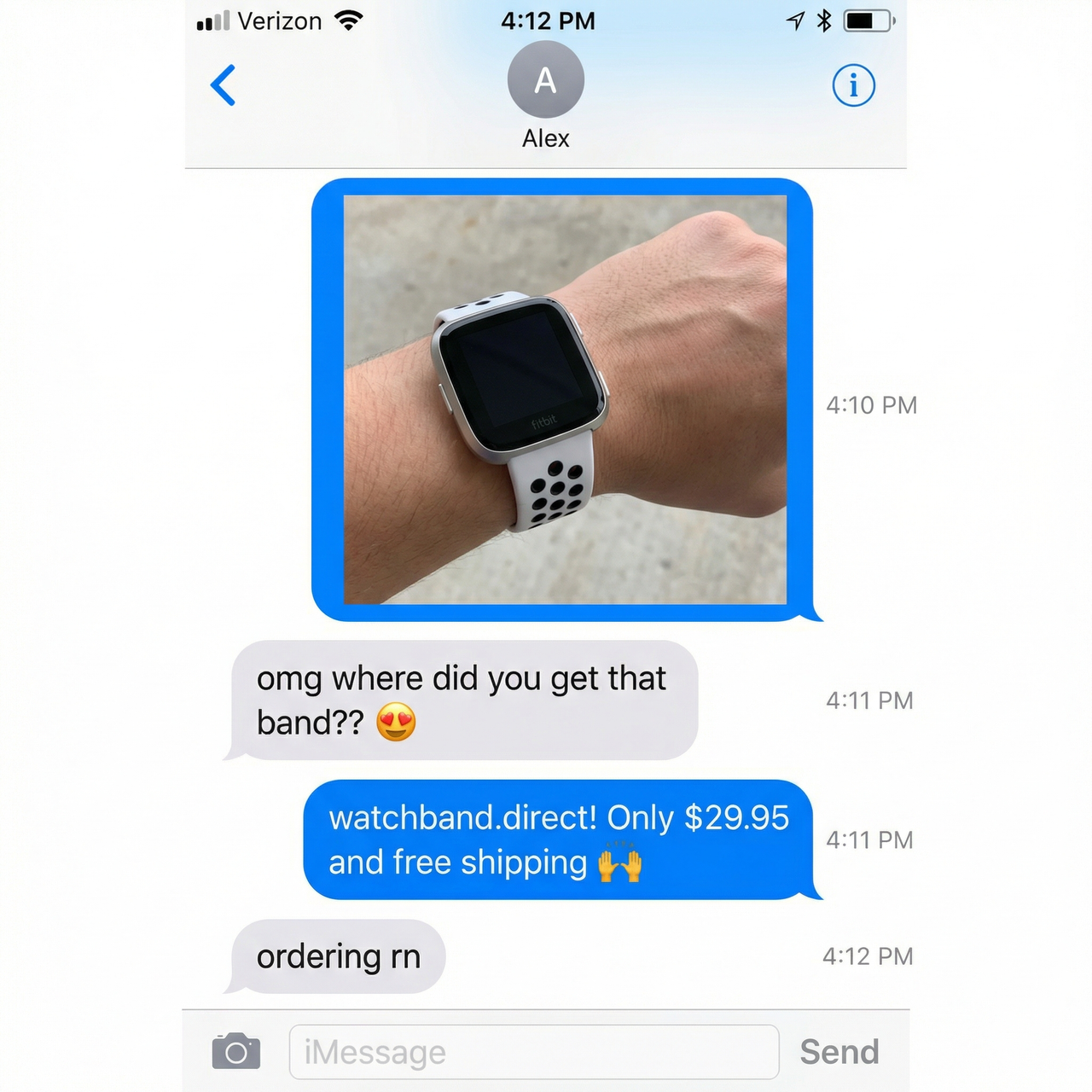 Heavy Duty Sport Band for Fitbit Versa 3 - Imessage Chat