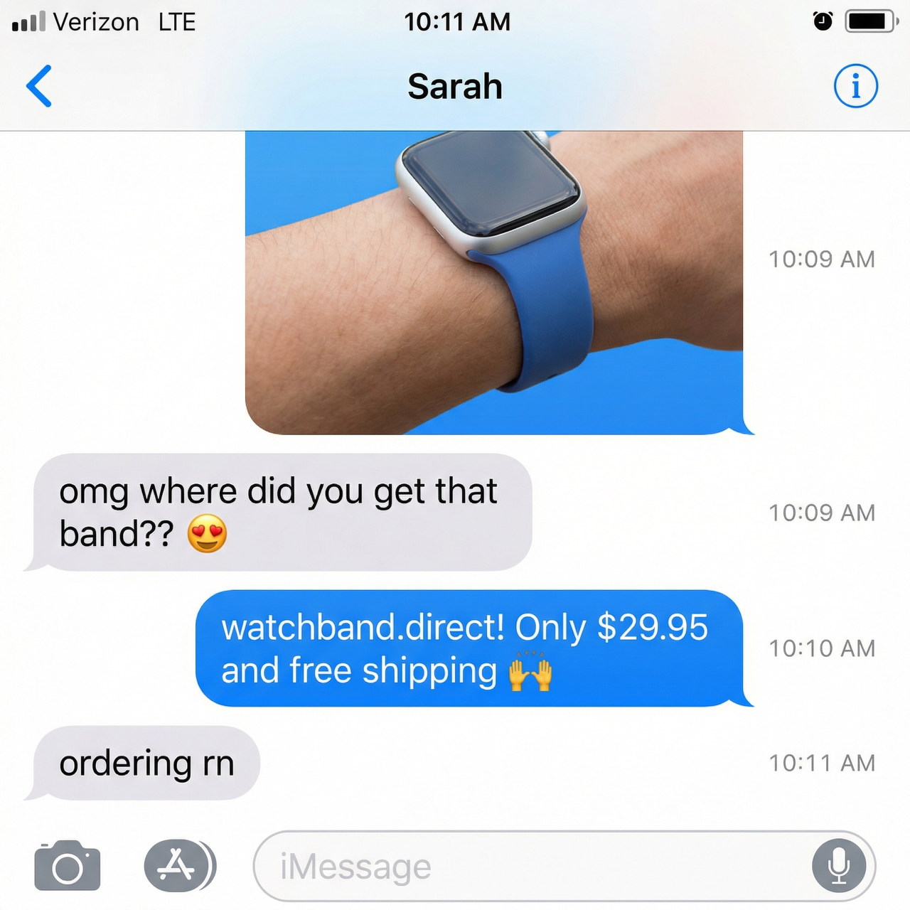 Slim Silicone Sports Strap for Apple Watch - Imessage Chat