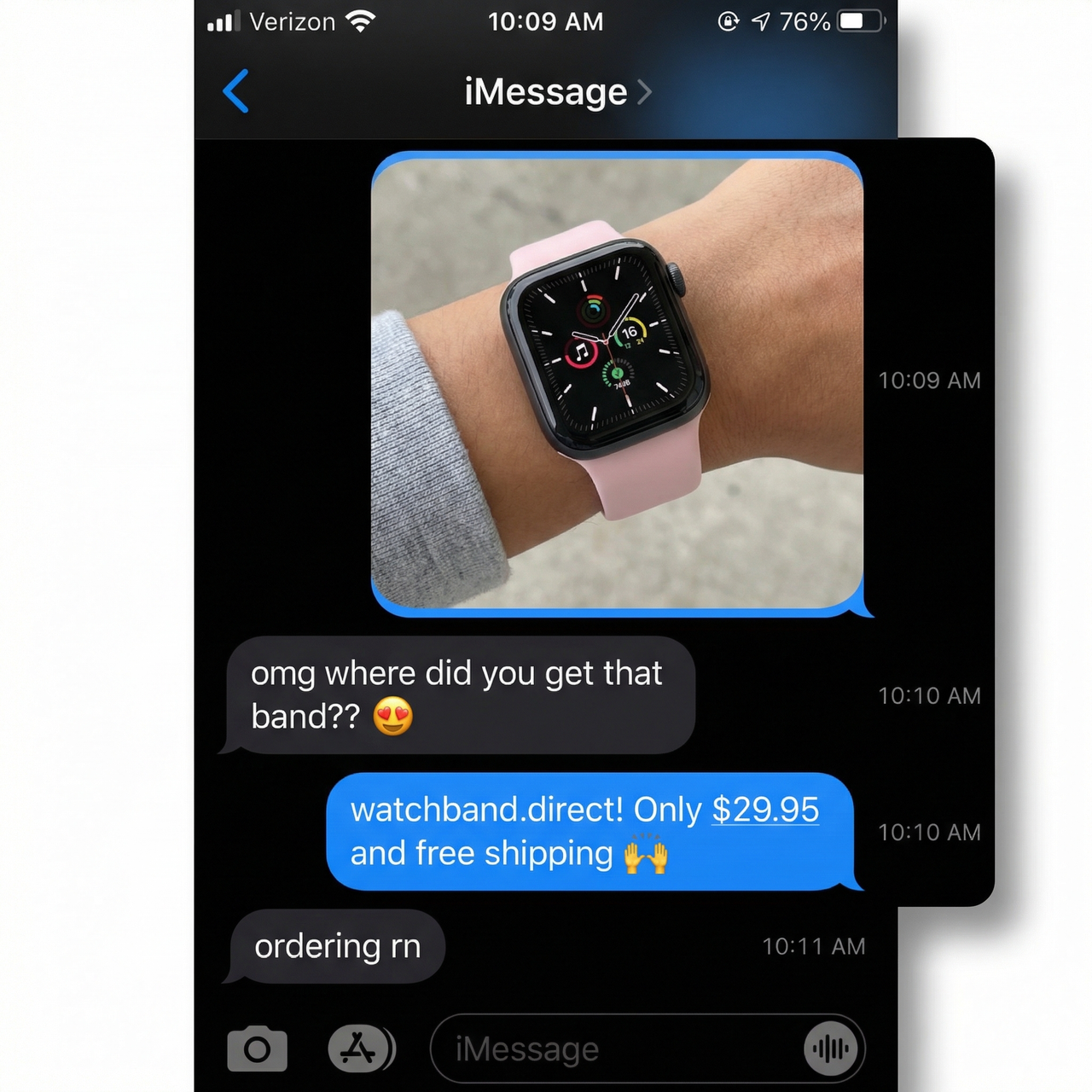 Flexible Silicone Sport Band for Apple Watch - Imessage Chat