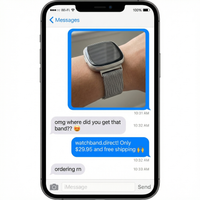 Thumbnail for Magnet Lock Metal Strap for Fitbit Versa 3 / Sense - Imessage Chat