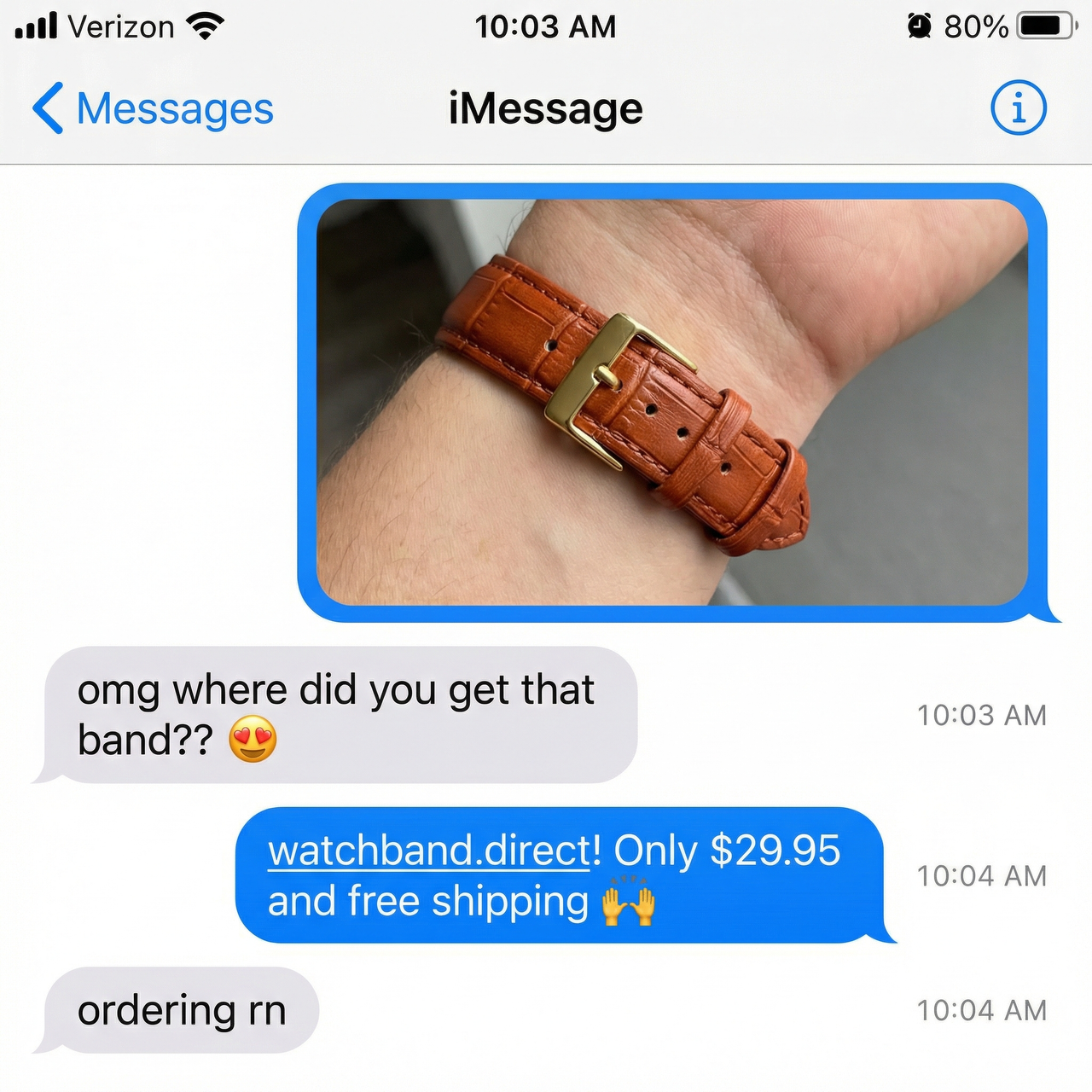 Genuine Leather Soft Wrist Strap - Imessage Chat