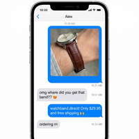Thumbnail for Classic Aligator Print Leather Watchband - Imessage Chat