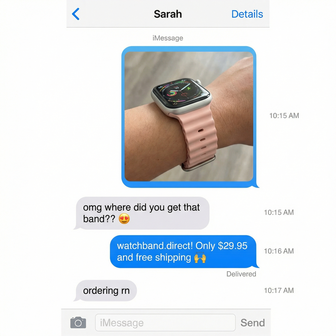 Stylish Ocean Sport Strap for Apple Watch - Imessage Chat