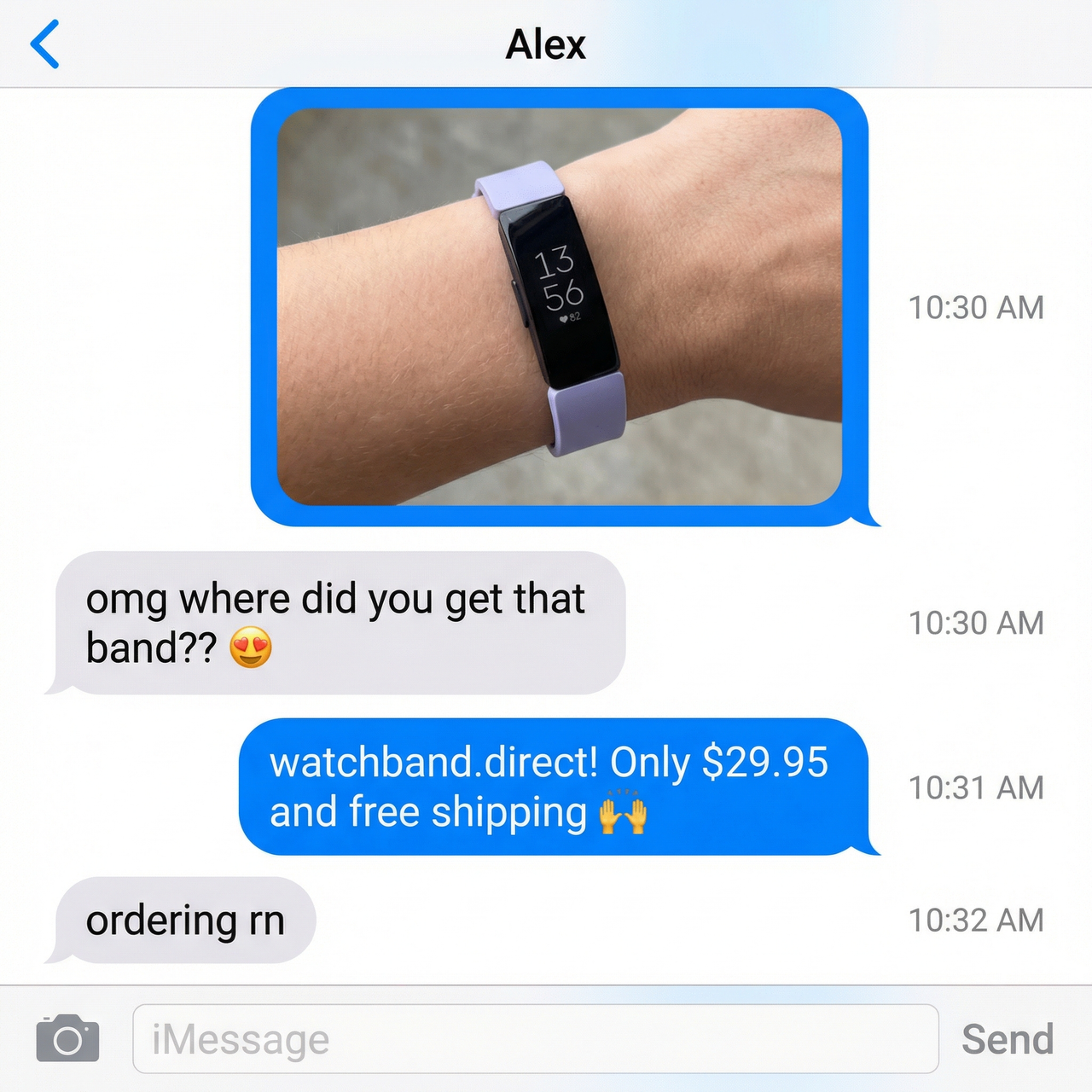 Fitbit Inspire Silicone Bracelet - Imessage Chat