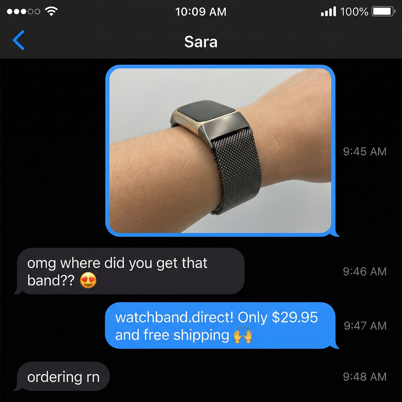 Metal Magentic Strap for Fitbit Charge 5 / 6 - Imessage Chat