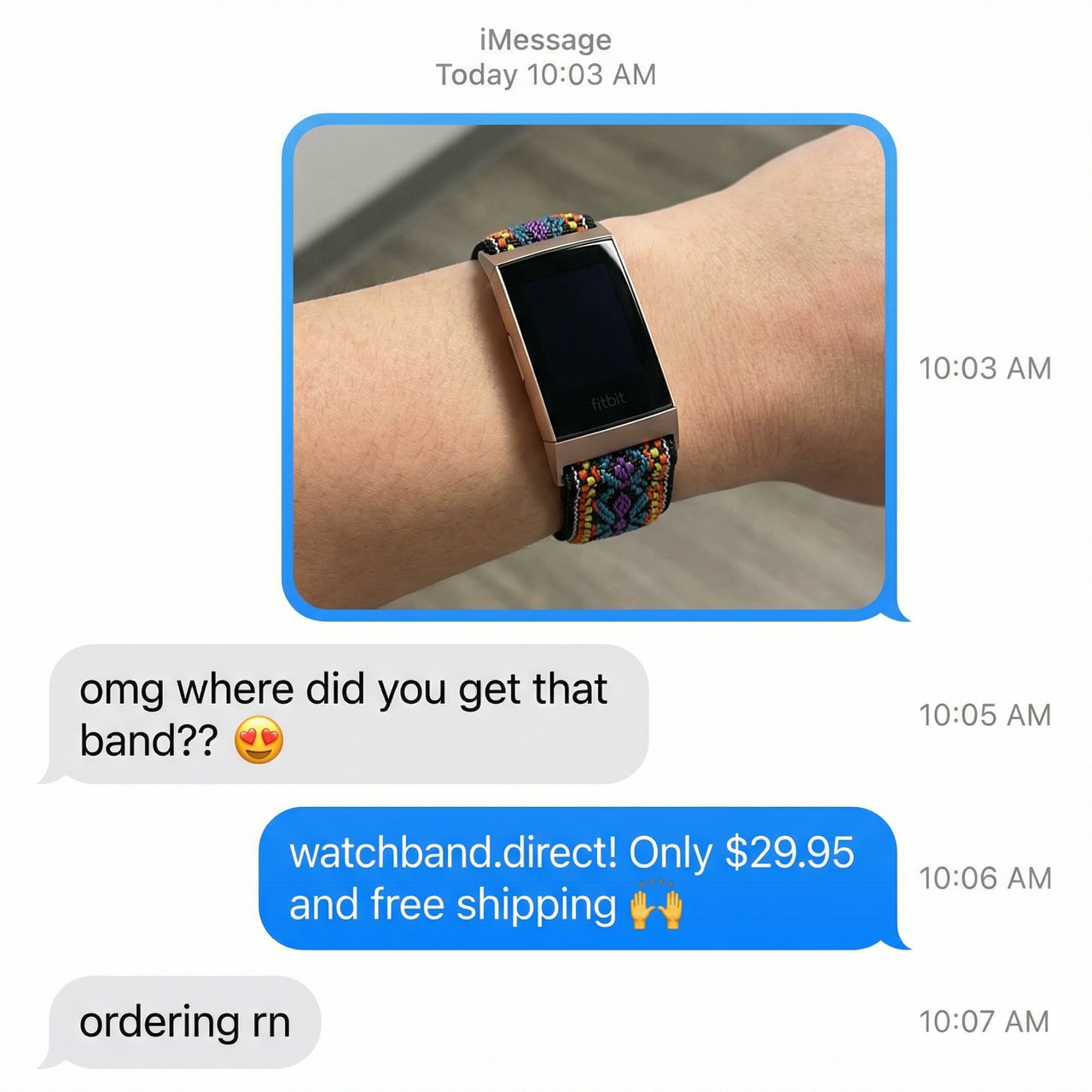 Elastic Bracelet for Fitbit Charge - Imessage Chat