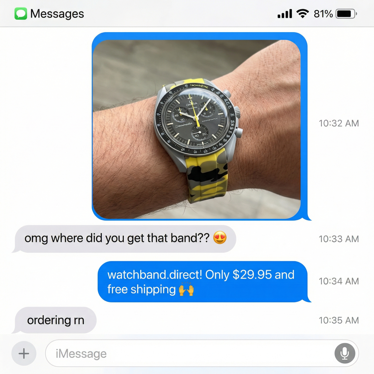 Camouflage Band for Omega MoonSwatch - Imessage Chat