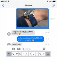 Thumbnail for Velvet Matte Leather Stitch Watch Strap - Imessage Chat