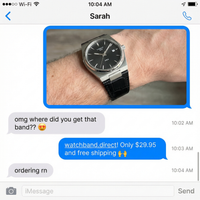 Thumbnail for Genuine Leather Watchband with End Link for Tissot PRX - Imessage Chat