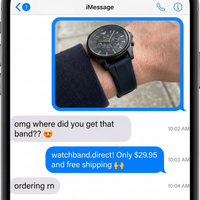 Thumbnail for Silicone Notched Watchband for Armani AX - Imessage Chat
