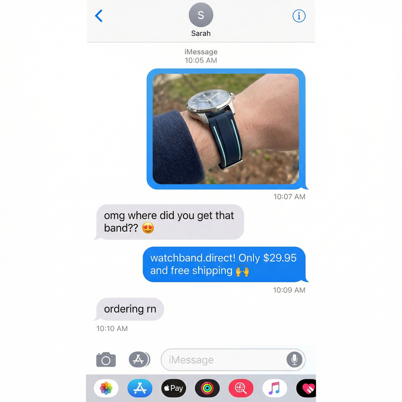 Silicone Watch Band for Moonswatch - Imessage Chat