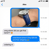Thumbnail for Crocodile Leather Print Butterfly Buckle Strap - Imessage Chat