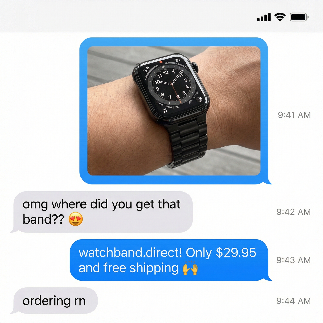 Premium Stainless Steel Strap for Apple Watch - Imessage Chat