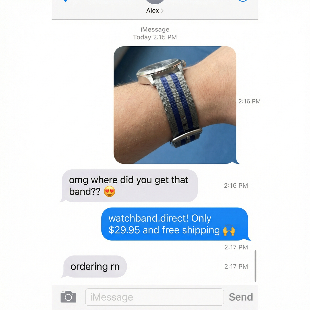 High Quality Nylon Canvas Strap - Imessage Chat
