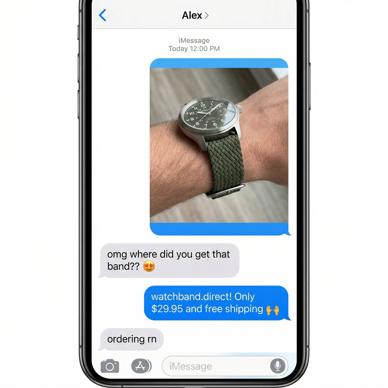 Woven Nylon Canvas Strap - Imessage Chat