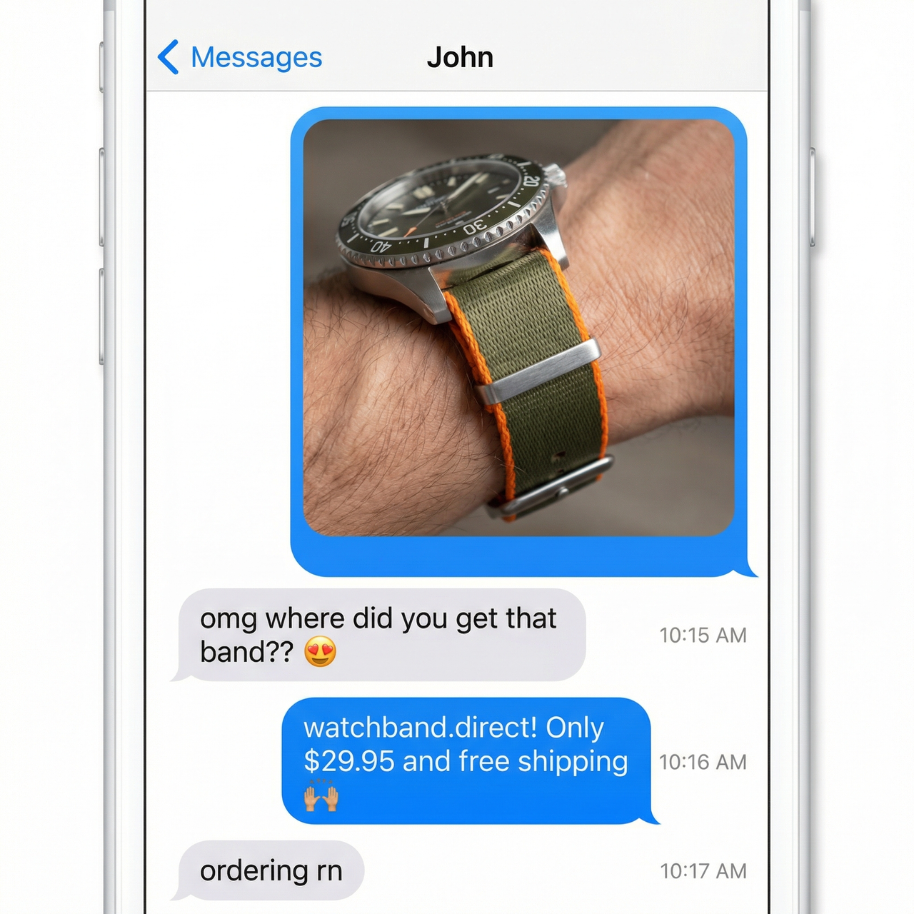 Striped Nylon Belt Watchband - Imessage Chat
