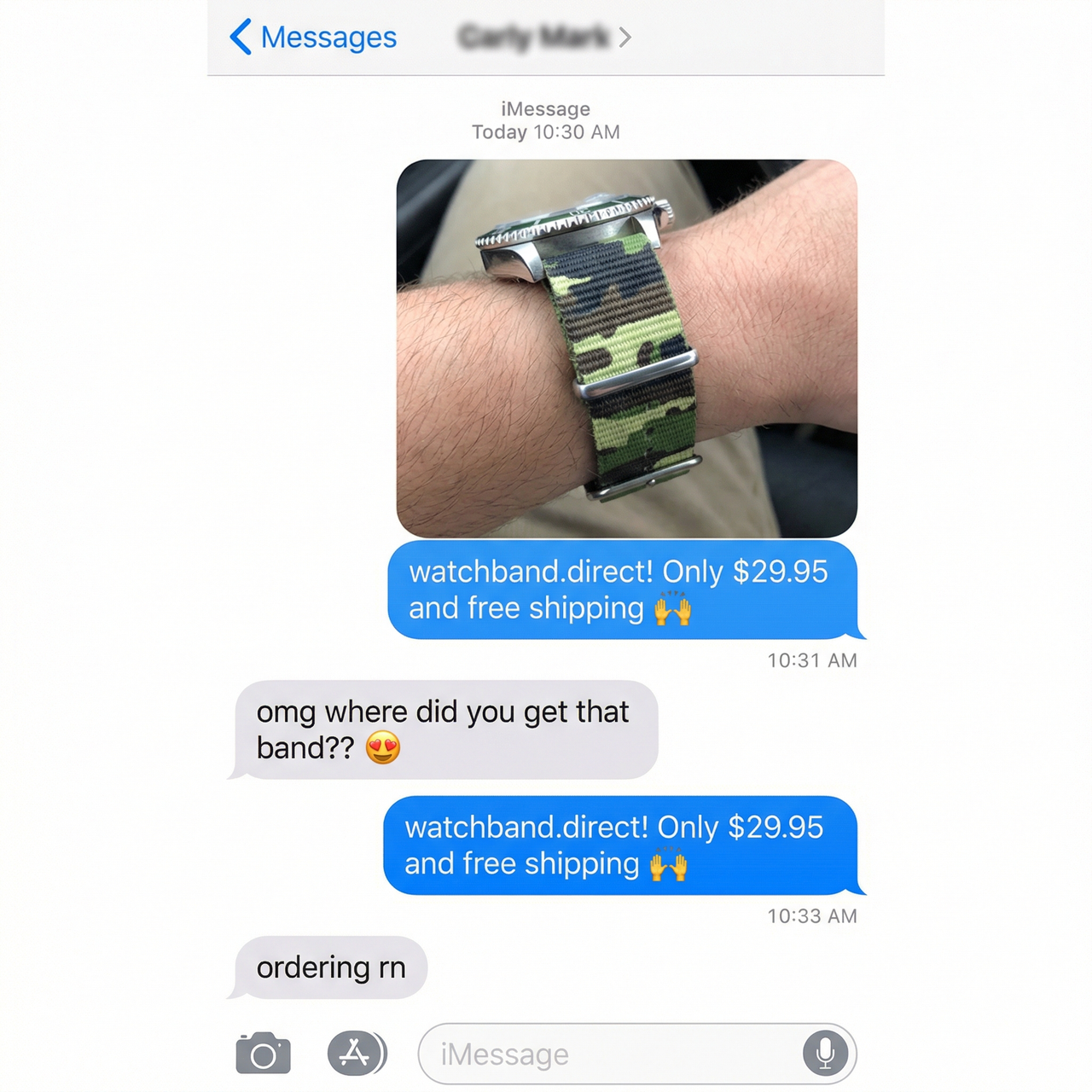 Camouflage Nylon Strap - Imessage Chat