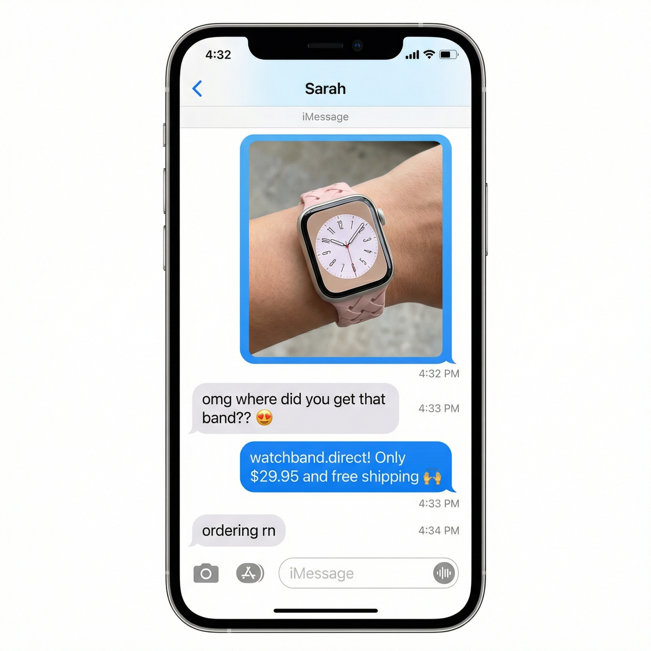 Braided Pattern Silicone Band for Apple Watch - Imessage Chat