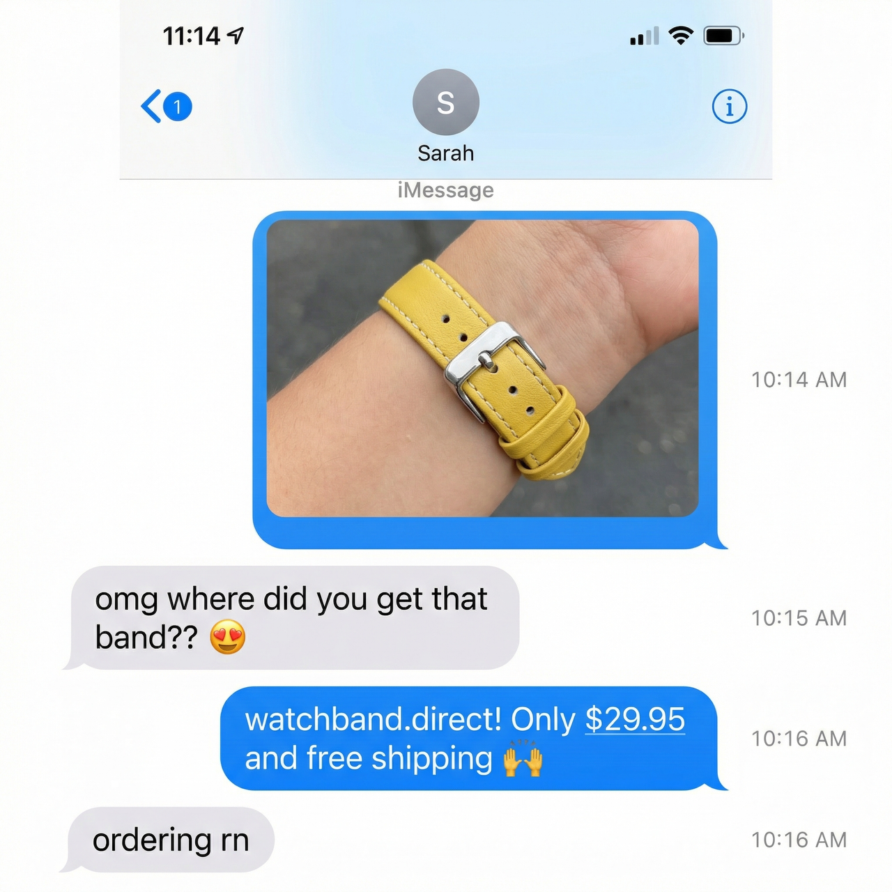 Geniune Leather Band for Fitbit Lux - Imessage Chat