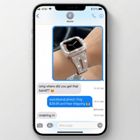 Thumbnail for Silicone Diamond Leather Strap for Apple Watch - Imessage Chat