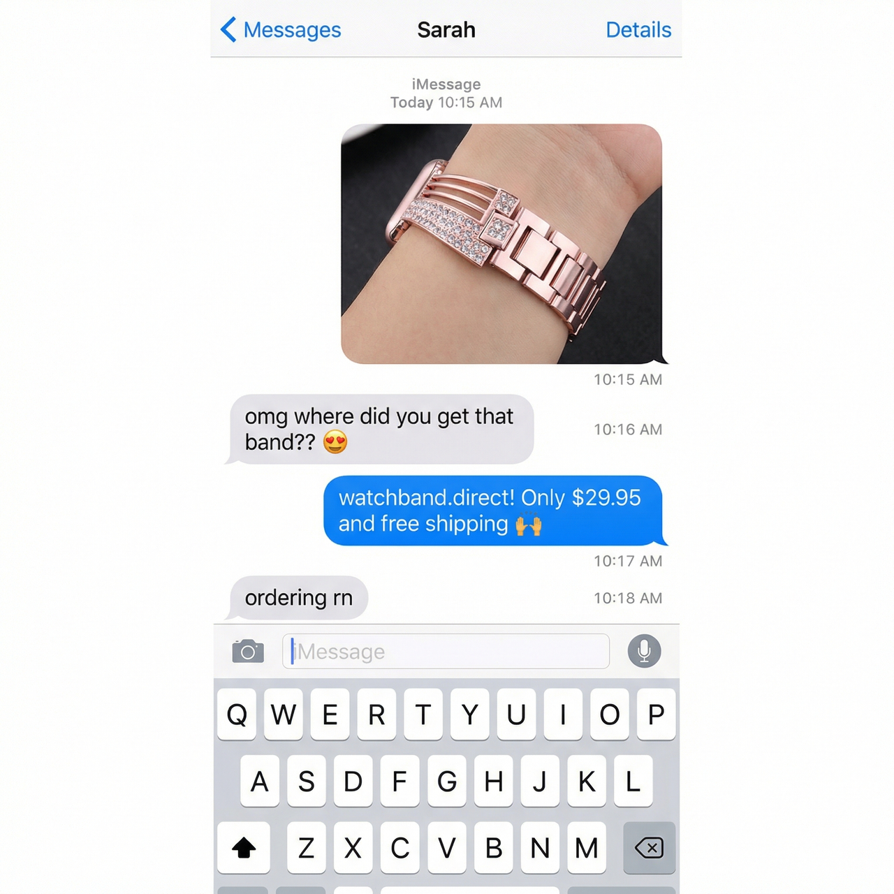 Crystal Diamond Strap For Apple Watch - Imessage Chat