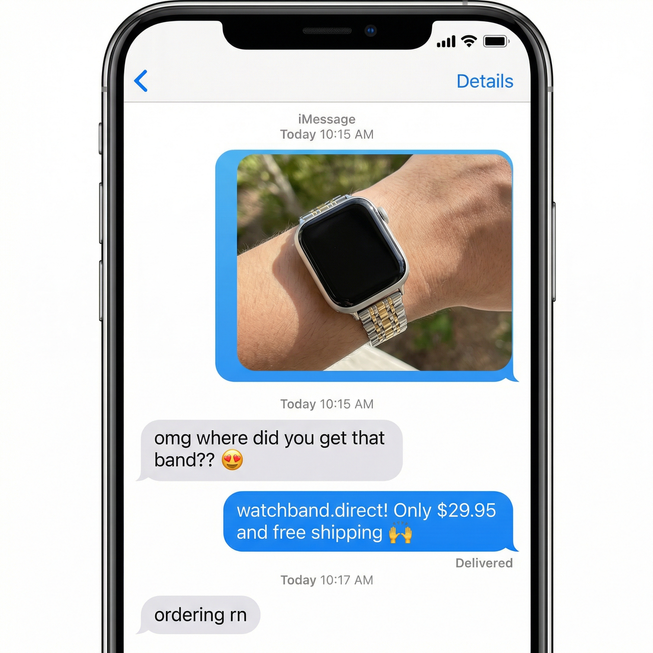 Slim Presidents Strap For Apple Watch - Imessage Chat