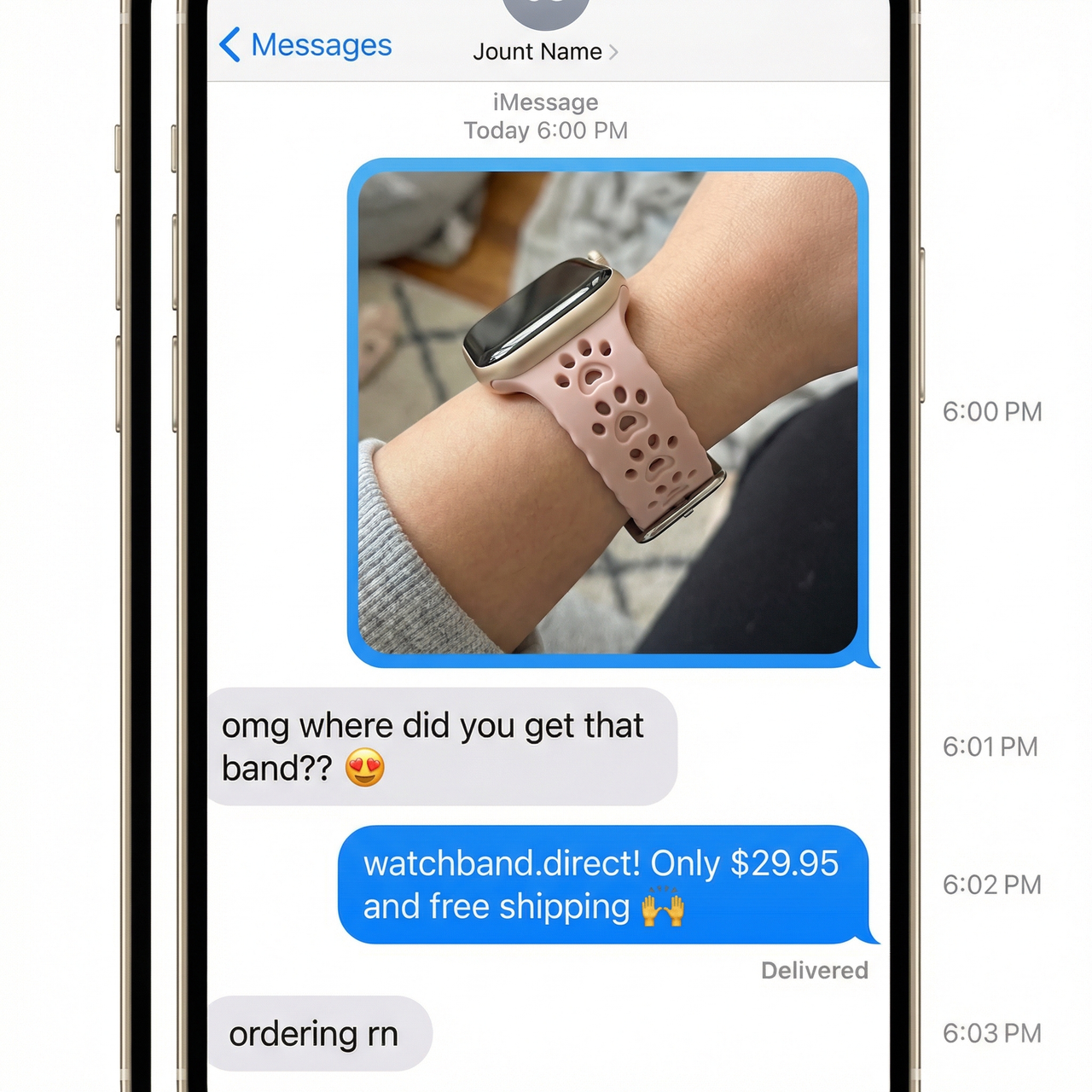 Pawed Silicone Band for Apple Watch - Imessage Chat