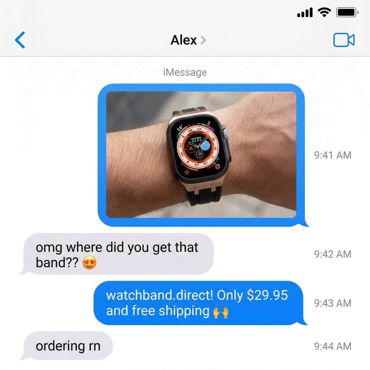Soft Sports Silicone Strap for Apple Watch - Imessage Chat