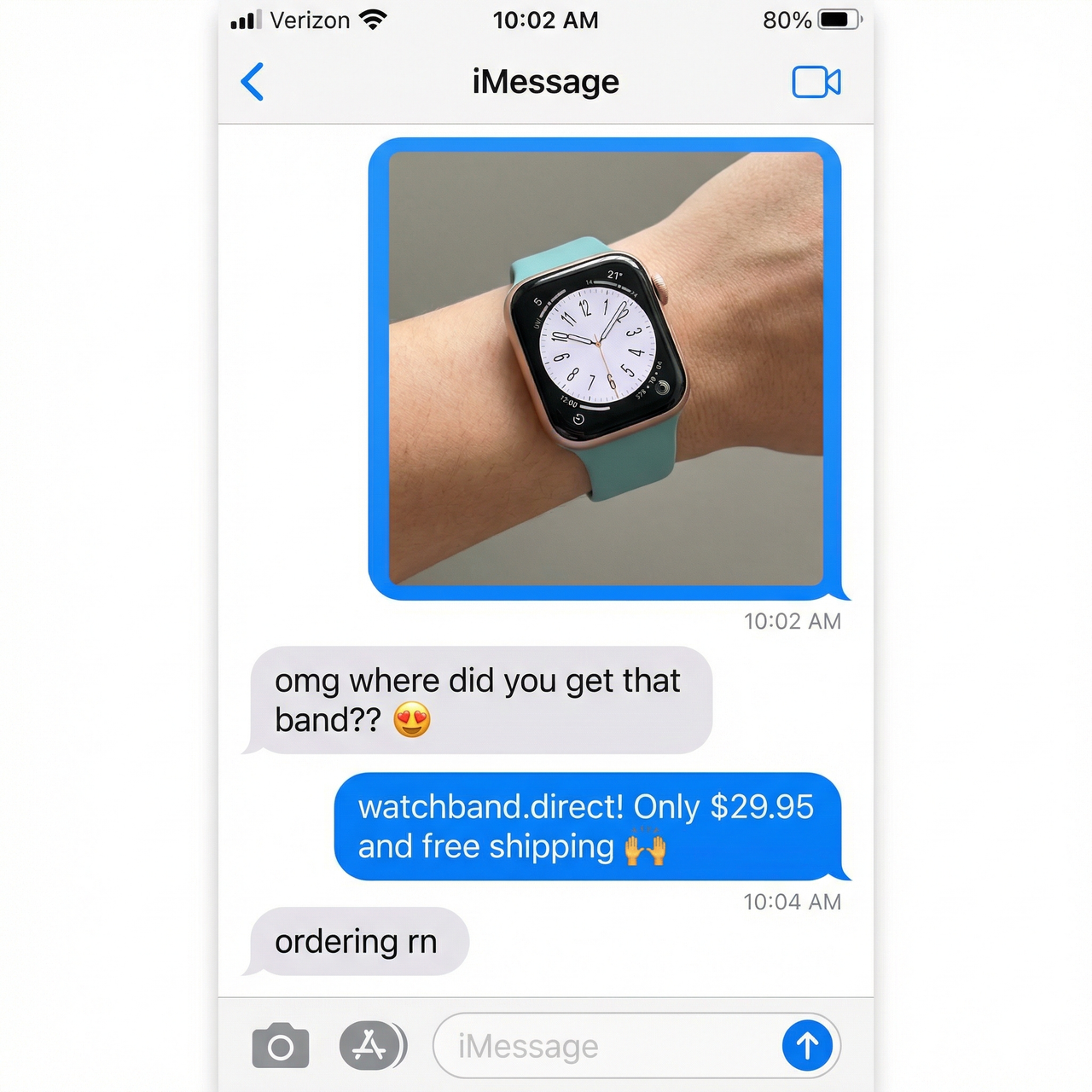 Slim Silicone Loop for Apple Watch - Imessage Chat