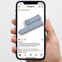 Thumbnail for High Quality Blue Suede Leather Strap - Instagram Post