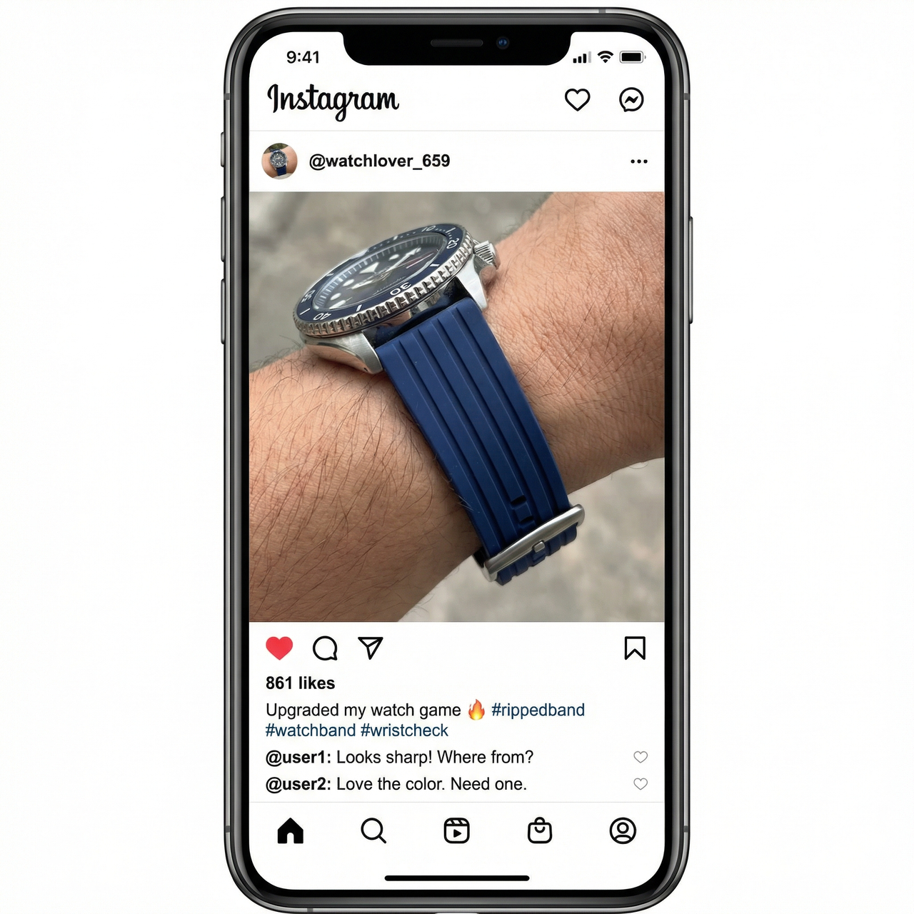 Ripped Classic Rubber Band - Quick Release - Instagram Post