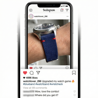 Thumbnail for Blue Suede Leather Watch Strap with Quick Release - Instagram Post
