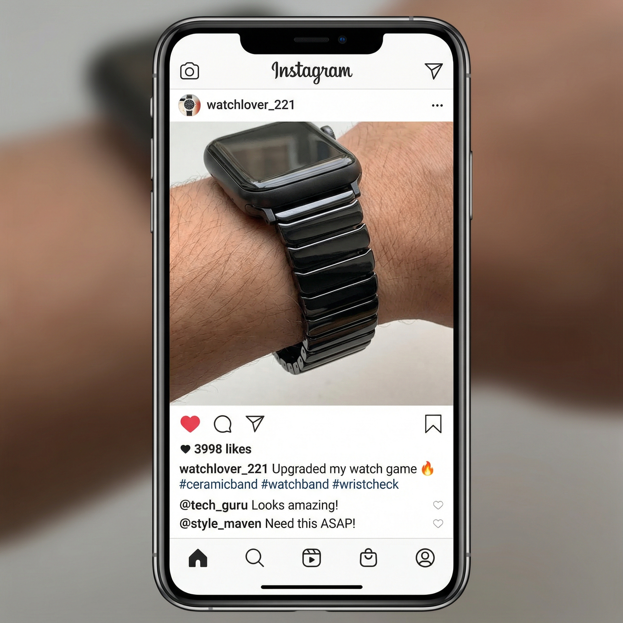 Ceramic Link Strap for Apple Watch - Instagram Post
