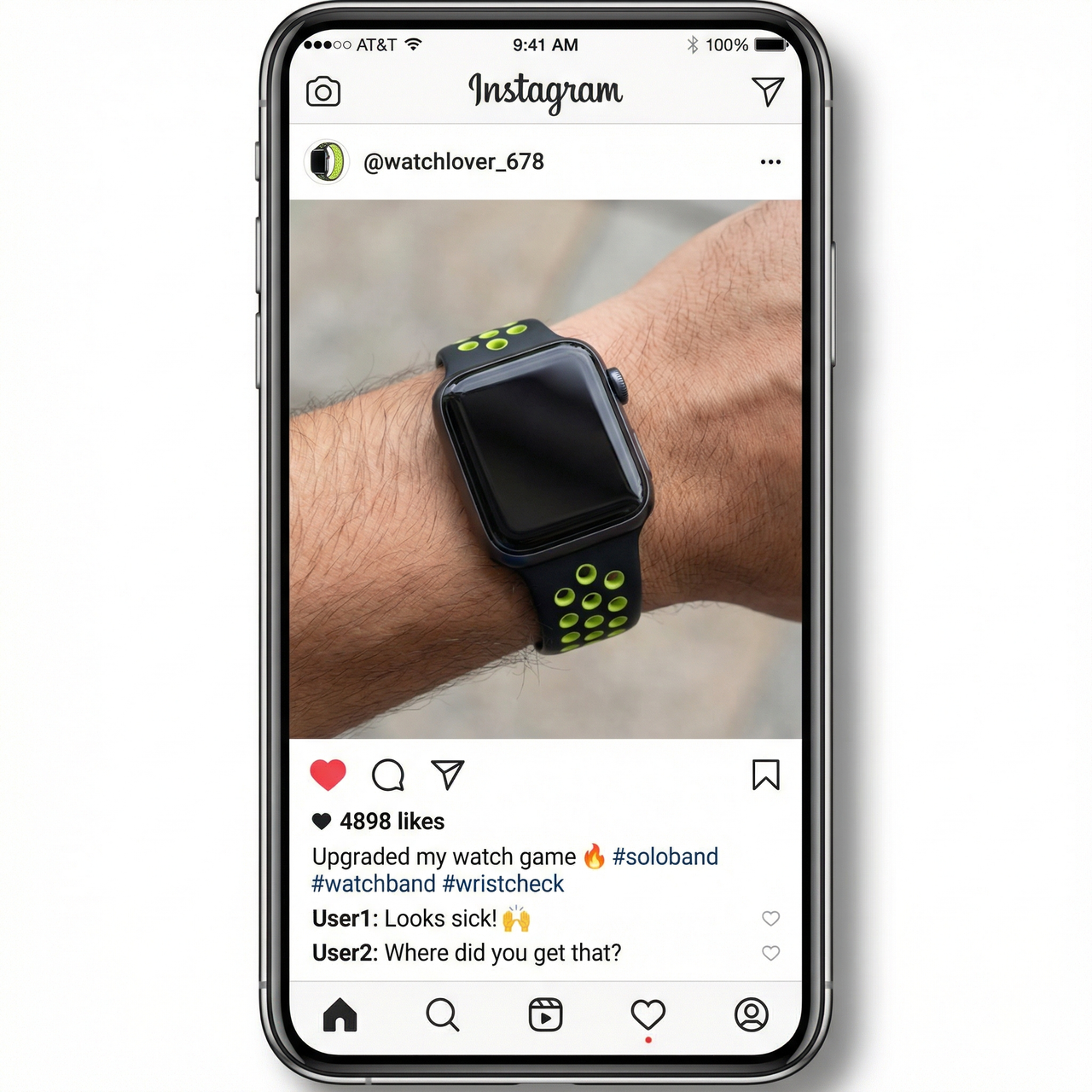Solo Loop Silicone Strap for Apple Watch - Instagram Post