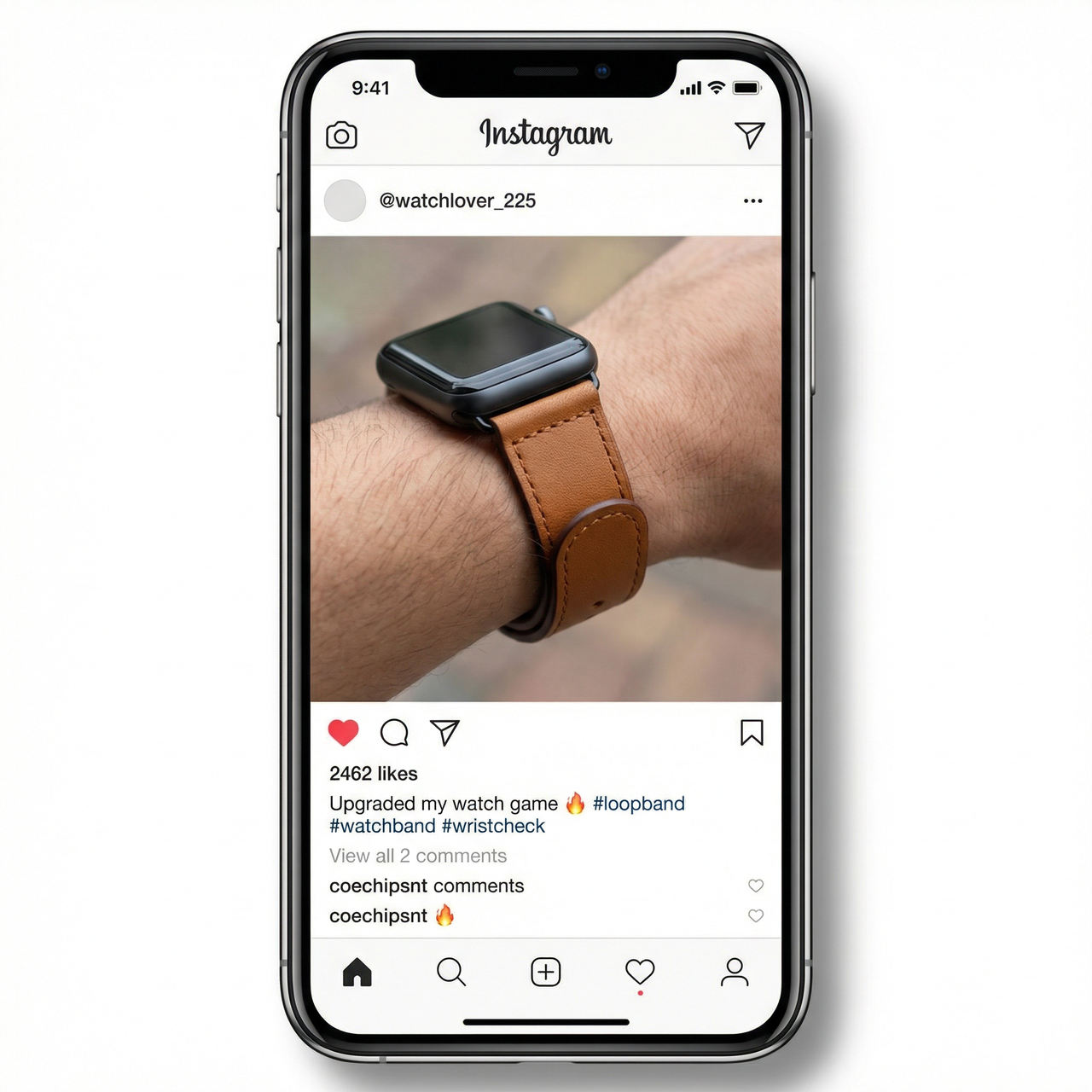 Loop End Leather Strap for Apple Watch - Instagram Post
