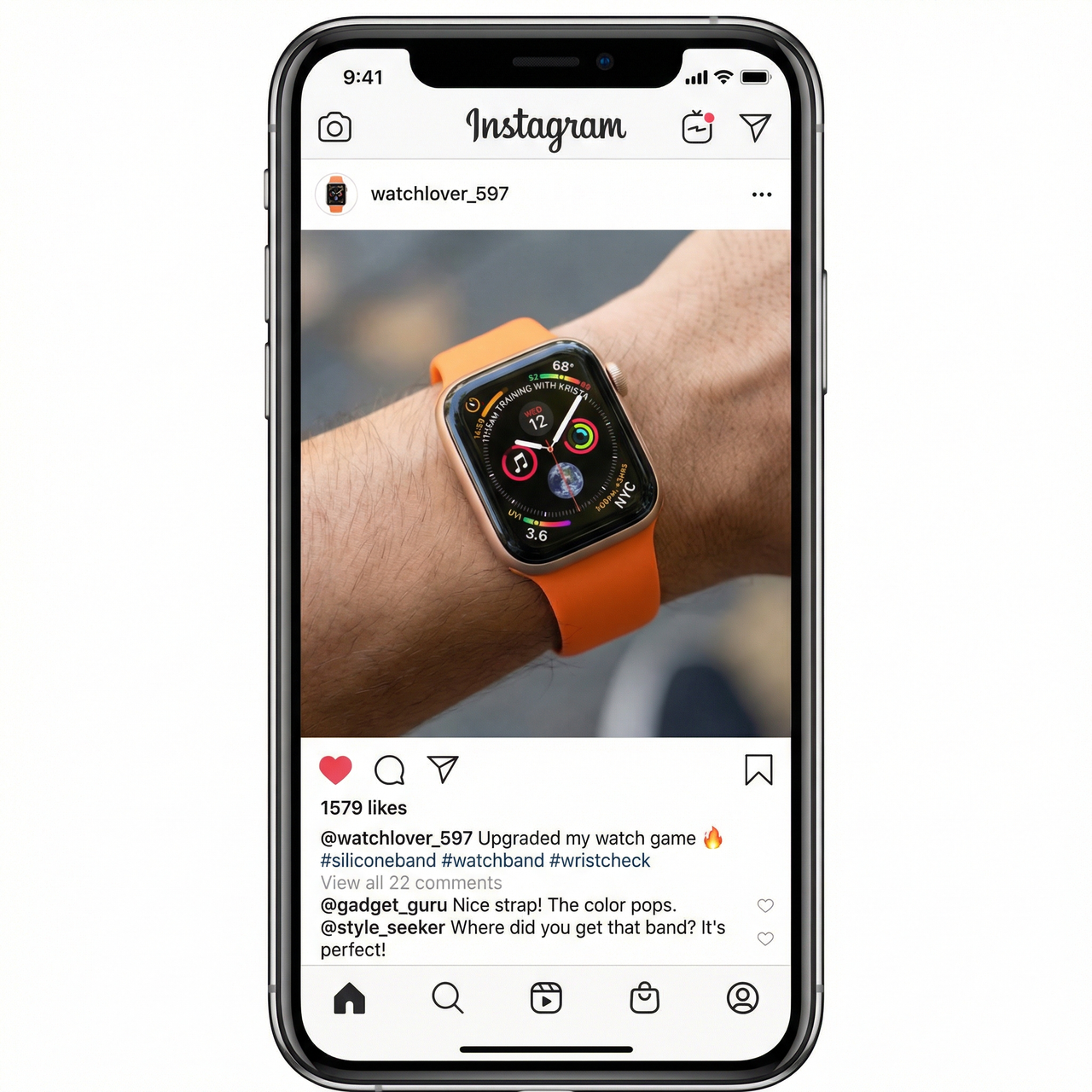 Silicone Sports Strap for Apple Watch - Instagram Post