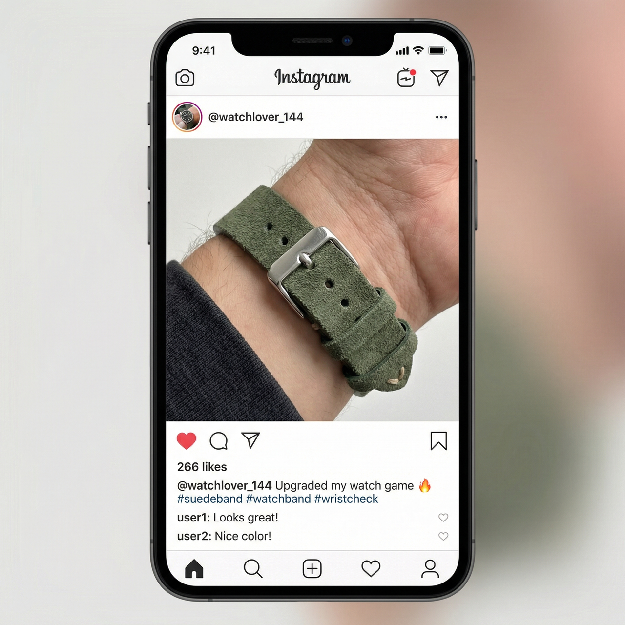 Suede Leather Retro Watch Strap - Instagram Post