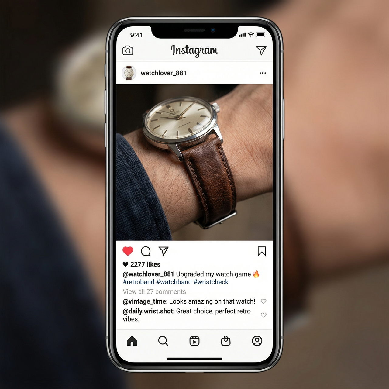 Retro Cow Leather Watchband - Instagram Post