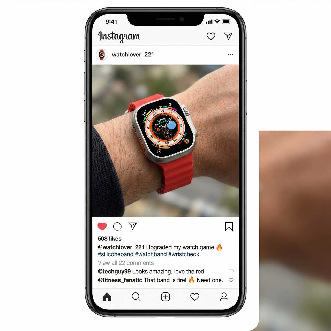 Silicone Ocean strap For Apple Watch - Instagram Post