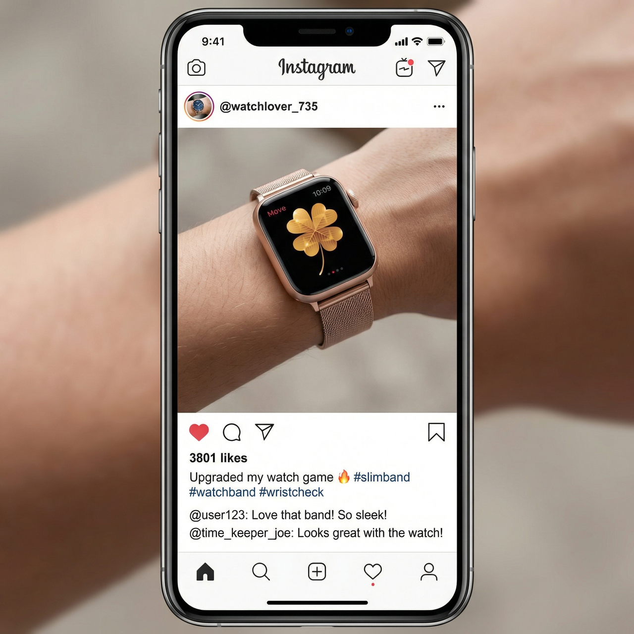 Slim Magnetic Loop Strap for Apple Watch - Instagram Post