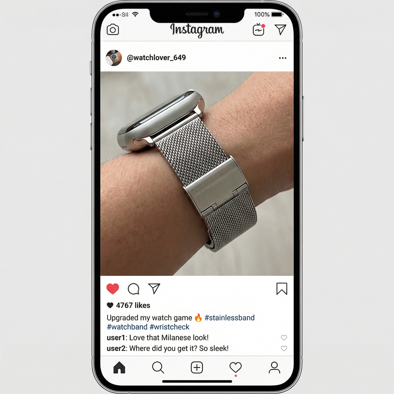 Stainless Quick Release Milanese Loop - Instagram Post