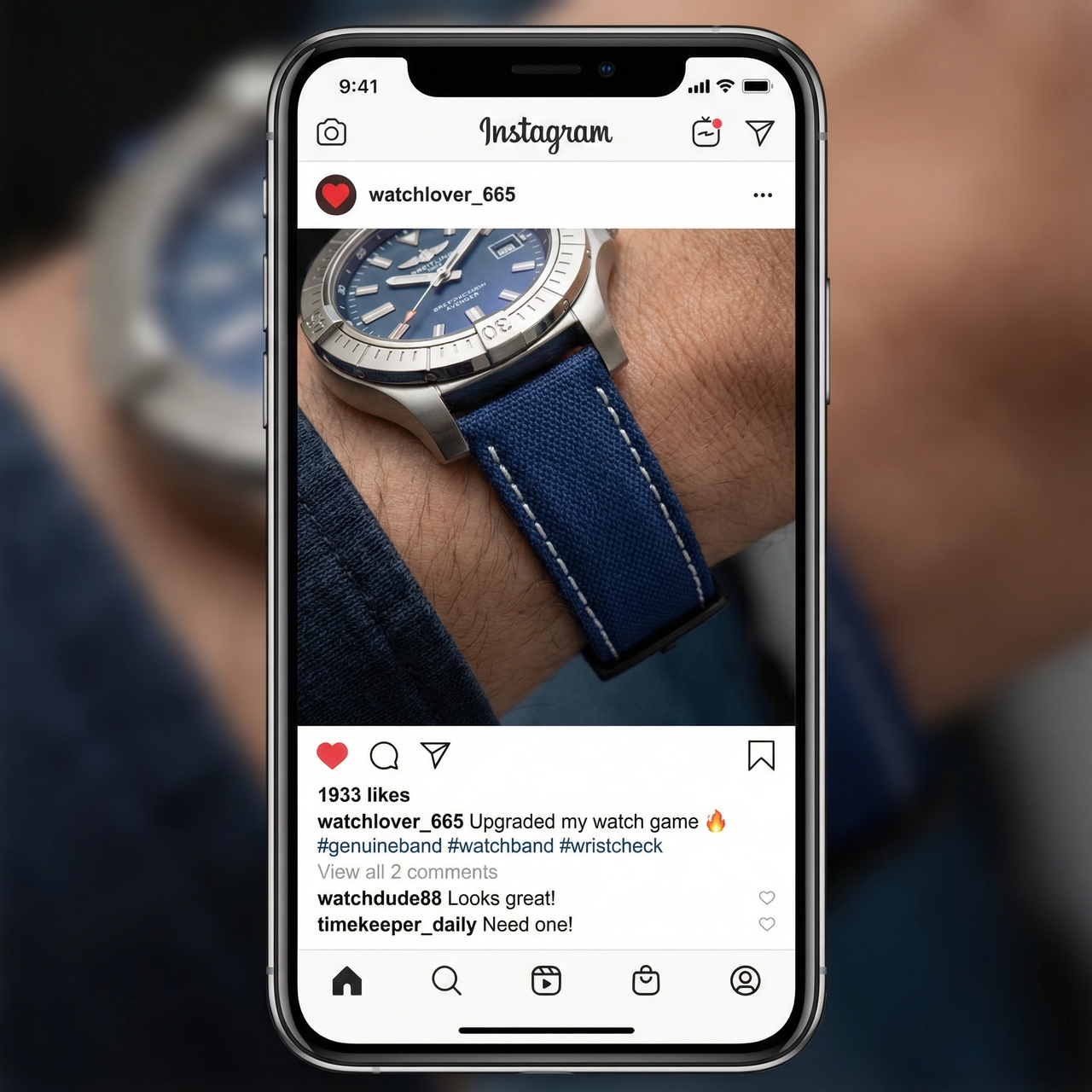 Genuine Cow Leather Strap for Breitling Avenger - Instagram Post